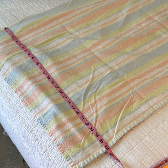 Hand Loom 100% Cotton Pastel Tablecloth Vintage Fabric - Picture 6 of 9